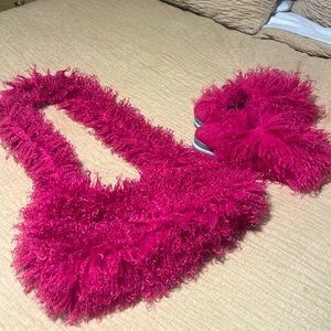 Plush Rose Colored Bag and Slippers🩷